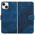 YX0060 Coque de téléphone en cuir gaufrée tête d'éléphant avec lanière, pour iPhone 16 Pro, pour iPhone 16 Plus, pour iPhone 16, pour iPhone 15 Pro Max, pour iPhone 15 Pro, pour iPhone 15 Plus