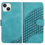 YX0060 Coque de téléphone en cuir gaufrée tête d'éléphant avec lanière, pour iPhone 16 Pro, pour iPhone 16 Plus, pour iPhone 16, pour iPhone 15 Pro Max, pour iPhone 15 Pro, pour iPhone 15 Plus