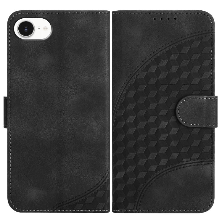 YX0060 Coque de téléphone en cuir gaufrée Tête d'éléphant avec lanière, Pour iPhone 17e / 16e, Pour iPhone 17 Pro Max, Pour iPhone 17 Pro, Pour iPhone 17, Pour iPhone Air, Pour iPhone 16 Pro Max