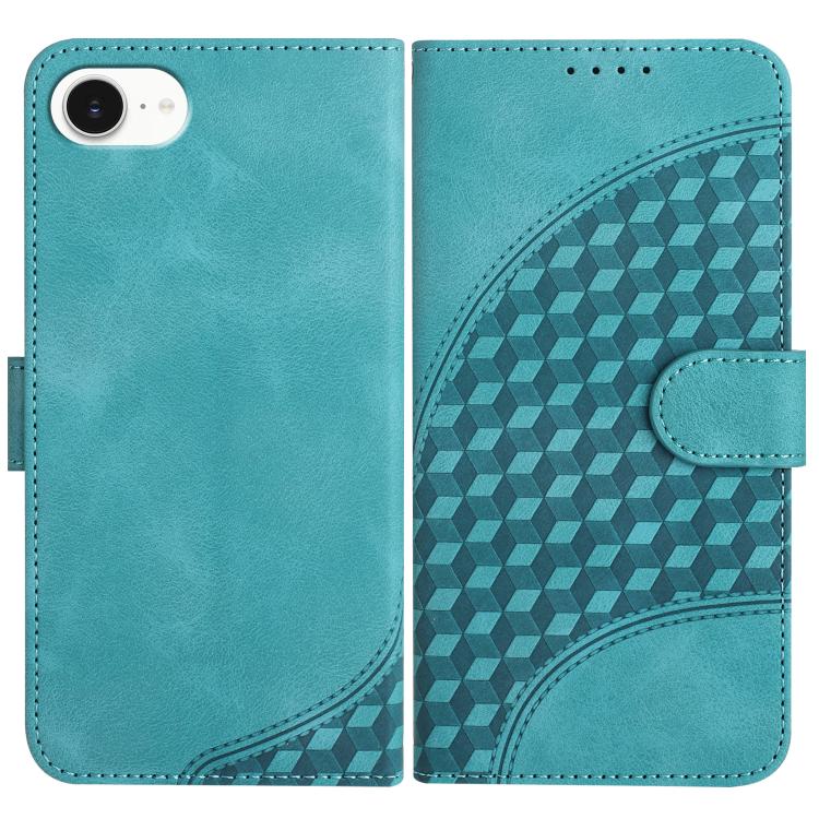 YX0060 Coque de téléphone en cuir gaufrée Tête d'éléphant avec lanière, Pour iPhone 17e / 16e, Pour iPhone 17 Pro Max, Pour iPhone 17 Pro, Pour iPhone 17, Pour iPhone Air, Pour iPhone 16 Pro Max