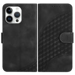 YX0060 Coque de téléphone en cuir gaufrée Tête d'éléphant avec lanière, Pour iPhone 17e / 16e, Pour iPhone 17 Pro Max, Pour iPhone 17 Pro, Pour iPhone 17, Pour iPhone Air, Pour iPhone 16 Pro Max