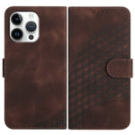 YX0060 Coque de téléphone en cuir gaufrée Tête d'éléphant avec lanière, Pour iPhone 17e / 16e, Pour iPhone 17 Pro Max, Pour iPhone 17 Pro, Pour iPhone 17, Pour iPhone Air, Pour iPhone 16 Pro Max