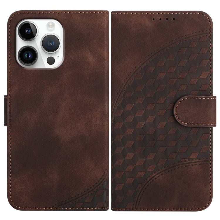 YX0060 Coque de téléphone en cuir gaufrée Tête d'éléphant avec lanière, Pour iPhone 17e / 16e, Pour iPhone 17 Pro Max, Pour iPhone 17 Pro, Pour iPhone 17, Pour iPhone Air, Pour iPhone 16 Pro Max
