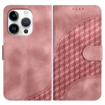 YX0060 Coque de téléphone en cuir gaufrée tête d'éléphant avec lanière, pour iPhone 16 Pro, pour iPhone 16 Plus, pour iPhone 16, pour iPhone 15 Pro Max, pour iPhone 15 Pro, pour iPhone 15 Plus