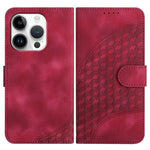 YX0060 Coque de téléphone en cuir gaufrée tête d'éléphant avec lanière, pour iPhone 16 Pro, pour iPhone 16 Plus, pour iPhone 16, pour iPhone 15 Pro Max, pour iPhone 15 Pro, pour iPhone 15 Plus