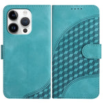 YX0060 Coque de téléphone en cuir gaufrée tête d'éléphant avec lanière, pour iPhone 16 Pro, pour iPhone 16 Plus, pour iPhone 16, pour iPhone 15 Pro Max, pour iPhone 15 Pro, pour iPhone 15 Plus