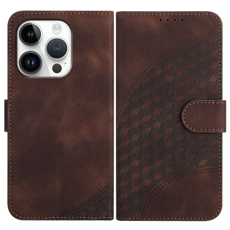 YX0060 Coque de téléphone en cuir gaufrée tête d'éléphant avec lanière, pour iPhone 16 Pro, pour iPhone 16 Plus, pour iPhone 16, pour iPhone 15 Pro Max, pour iPhone 15 Pro, pour iPhone 15 Plus