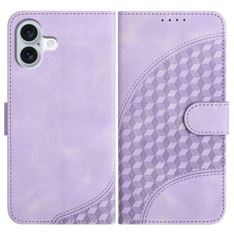 YX0060 Coque de téléphone en cuir gaufrée tête d'éléphant avec lanière, pour iPhone 16 Pro, pour iPhone 16 Plus, pour iPhone 16, pour iPhone 15 Pro Max, pour iPhone 15 Pro, pour iPhone 15 Plus