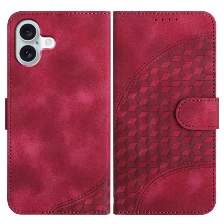 YX0060 Coque de téléphone en cuir gaufrée tête d'éléphant avec lanière, pour iPhone 16 Pro, pour iPhone 16 Plus, pour iPhone 16, pour iPhone 15 Pro Max, pour iPhone 15 Pro, pour iPhone 15 Plus