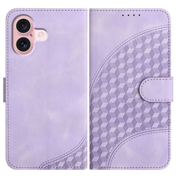 YX0060 Coque de téléphone en cuir gaufrée tête d'éléphant avec lanière, pour iPhone 16 Pro, pour iPhone 16 Plus, pour iPhone 16, pour iPhone 15 Pro Max, pour iPhone 15 Pro, pour iPhone 15 Plus