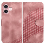 YX0060 Coque de téléphone en cuir gaufrée tête d'éléphant avec lanière, pour iPhone 16 Pro, pour iPhone 16 Plus, pour iPhone 16, pour iPhone 15 Pro Max, pour iPhone 15 Pro, pour iPhone 15 Plus
