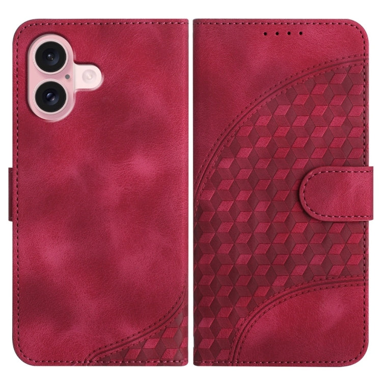 YX0060 Coque de téléphone en cuir gaufrée tête d'éléphant avec lanière, pour iPhone 16 Pro, pour iPhone 16 Plus, pour iPhone 16, pour iPhone 15 Pro Max, pour iPhone 15 Pro, pour iPhone 15 Plus