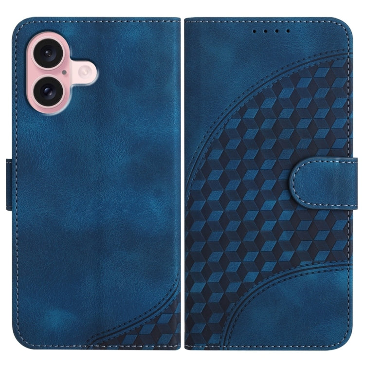 YX0060 Coque de téléphone en cuir gaufrée tête d'éléphant avec lanière, pour iPhone 16 Pro, pour iPhone 16 Plus, pour iPhone 16, pour iPhone 15 Pro Max, pour iPhone 15 Pro, pour iPhone 15 Plus