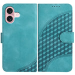 YX0060 Coque de téléphone en cuir gaufrée tête d'éléphant avec lanière, pour iPhone 16 Pro, pour iPhone 16 Plus, pour iPhone 16, pour iPhone 15 Pro Max, pour iPhone 15 Pro, pour iPhone 15 Plus