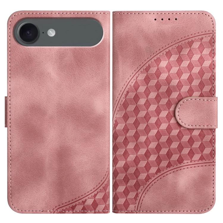 YX0060 Coque de téléphone en cuir gaufrée Tête d'éléphant avec lanière, Pour iPhone 17e / 16e, Pour iPhone 17 Pro Max, Pour iPhone 17 Pro, Pour iPhone 17, Pour iPhone Air, Pour iPhone 16 Pro Max