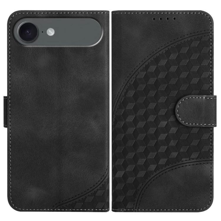 YX0060 Coque de téléphone en cuir gaufrée Tête d'éléphant avec lanière, Pour iPhone 17e / 16e, Pour iPhone 17 Pro Max, Pour iPhone 17 Pro, Pour iPhone 17, Pour iPhone Air, Pour iPhone 16 Pro Max