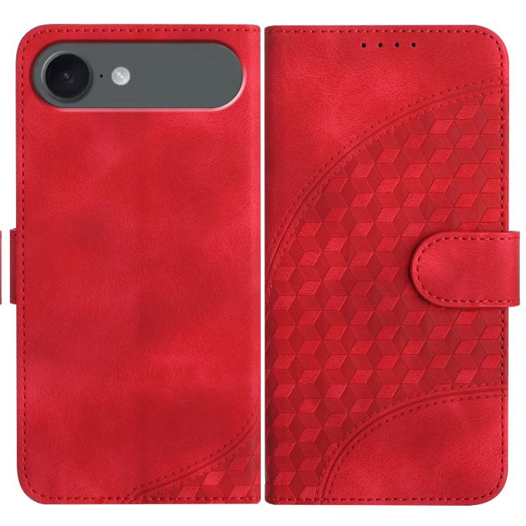 YX0060 Coque de téléphone en cuir gaufrée Tête d'éléphant avec lanière, Pour iPhone 17e / 16e, Pour iPhone 17 Pro Max, Pour iPhone 17 Pro, Pour iPhone 17, Pour iPhone Air, Pour iPhone 16 Pro Max