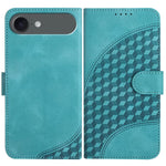 YX0060 Coque de téléphone en cuir gaufrée Tête d'éléphant avec lanière, Pour iPhone 17e / 16e, Pour iPhone 17 Pro Max, Pour iPhone 17 Pro, Pour iPhone 17, Pour iPhone Air, Pour iPhone 16 Pro Max
