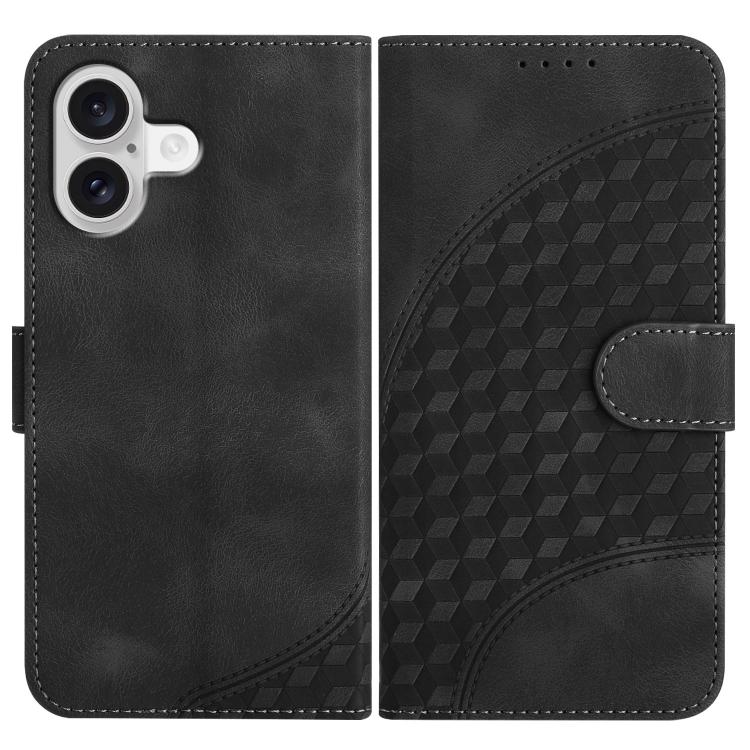 YX0060 Coque de téléphone en cuir gaufrée Tête d'éléphant avec lanière, Pour iPhone 17e / 16e, Pour iPhone 17 Pro Max, Pour iPhone 17 Pro, Pour iPhone 17, Pour iPhone Air, Pour iPhone 16 Pro Max