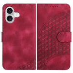 YX0060 Coque de téléphone en cuir gaufrée Tête d'éléphant avec lanière, Pour iPhone 17e / 16e, Pour iPhone 17 Pro Max, Pour iPhone 17 Pro, Pour iPhone 17, Pour iPhone Air, Pour iPhone 16 Pro Max