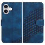 YX0060 Coque de téléphone en cuir gaufrée Tête d'éléphant avec lanière, Pour iPhone 17e / 16e, Pour iPhone 17 Pro Max, Pour iPhone 17 Pro, Pour iPhone 17, Pour iPhone Air, Pour iPhone 16 Pro Max