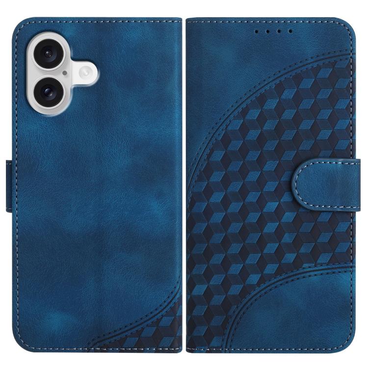 YX0060 Coque de téléphone en cuir gaufrée Tête d'éléphant avec lanière, Pour iPhone 17e / 16e, Pour iPhone 17 Pro Max, Pour iPhone 17 Pro, Pour iPhone 17, Pour iPhone Air, Pour iPhone 16 Pro Max
