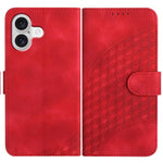 YX0060 Coque de téléphone en cuir gaufrée Tête d'éléphant avec lanière, Pour iPhone 17e / 16e, Pour iPhone 17 Pro Max, Pour iPhone 17 Pro, Pour iPhone 17, Pour iPhone Air, Pour iPhone 16 Pro Max