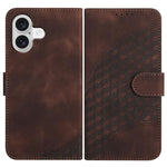 YX0060 Coque de téléphone en cuir gaufrée Tête d'éléphant avec lanière, Pour iPhone 17e / 16e, Pour iPhone 17 Pro Max, Pour iPhone 17 Pro, Pour iPhone 17, Pour iPhone Air, Pour iPhone 16 Pro Max
