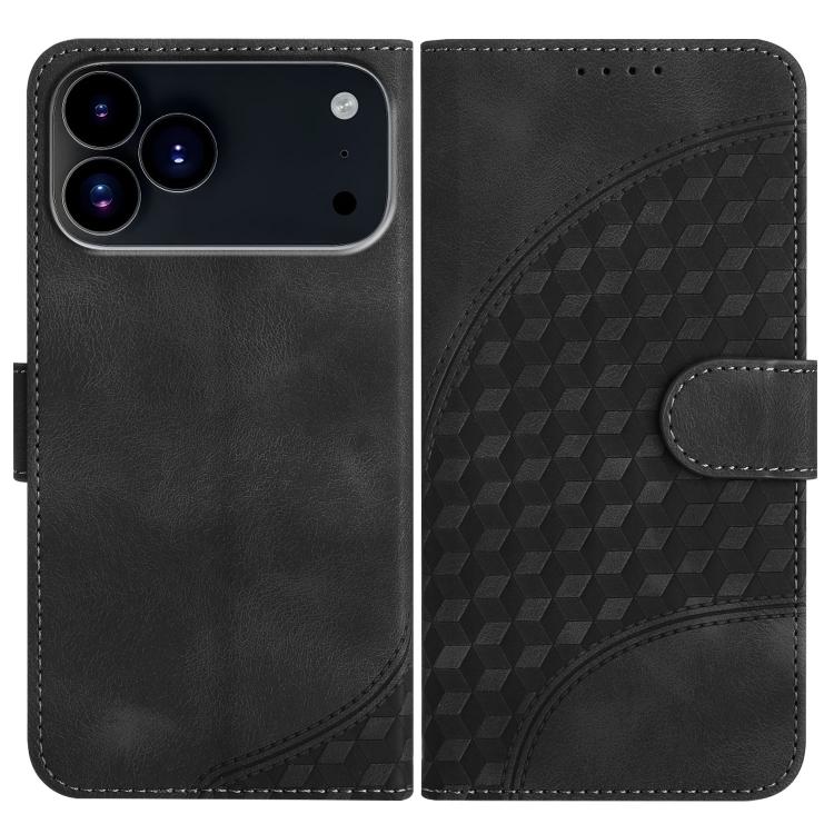 YX0060 Coque de téléphone en cuir gaufrée Tête d'éléphant avec lanière, Pour iPhone 17e / 16e, Pour iPhone 17 Pro Max, Pour iPhone 17 Pro, Pour iPhone 17, Pour iPhone Air, Pour iPhone 16 Pro Max