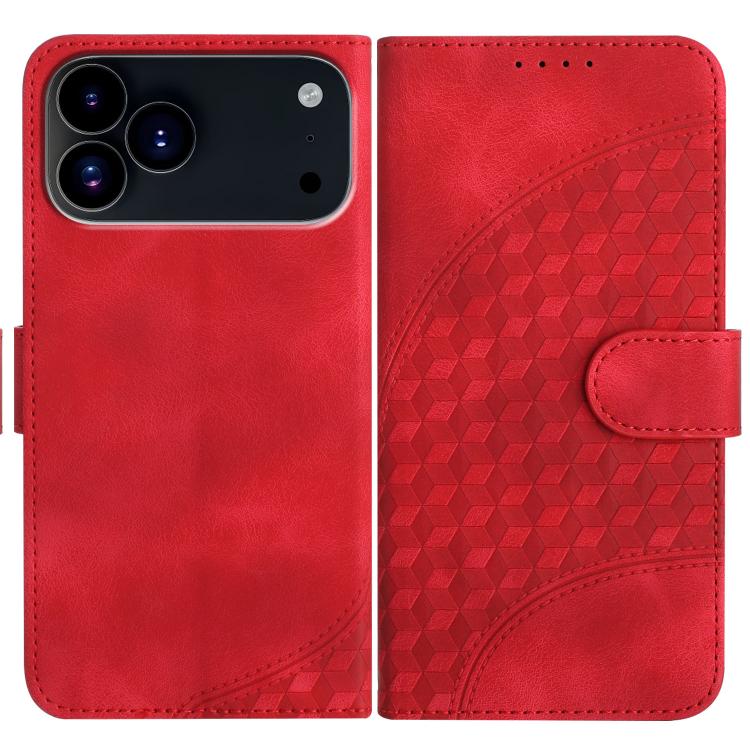 YX0060 Coque de téléphone en cuir gaufrée Tête d'éléphant avec lanière, Pour iPhone 17e / 16e, Pour iPhone 17 Pro Max, Pour iPhone 17 Pro, Pour iPhone 17, Pour iPhone Air, Pour iPhone 16 Pro Max