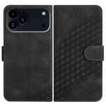 YX0060 Coque de téléphone en cuir gaufrée Tête d'éléphant avec lanière, Pour iPhone 17e / 16e, Pour iPhone 17 Pro Max, Pour iPhone 17 Pro, Pour iPhone 17, Pour iPhone Air, Pour iPhone 16 Pro Max