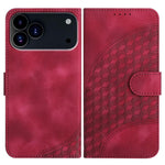 YX0060 Coque de téléphone en cuir gaufrée Tête d'éléphant avec lanière, Pour iPhone 17e / 16e, Pour iPhone 17 Pro Max, Pour iPhone 17 Pro, Pour iPhone 17, Pour iPhone Air, Pour iPhone 16 Pro Max