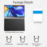 Écran portable de 15,6 pouces HDR 1080P IPS, 15,6 pouces 1080P
