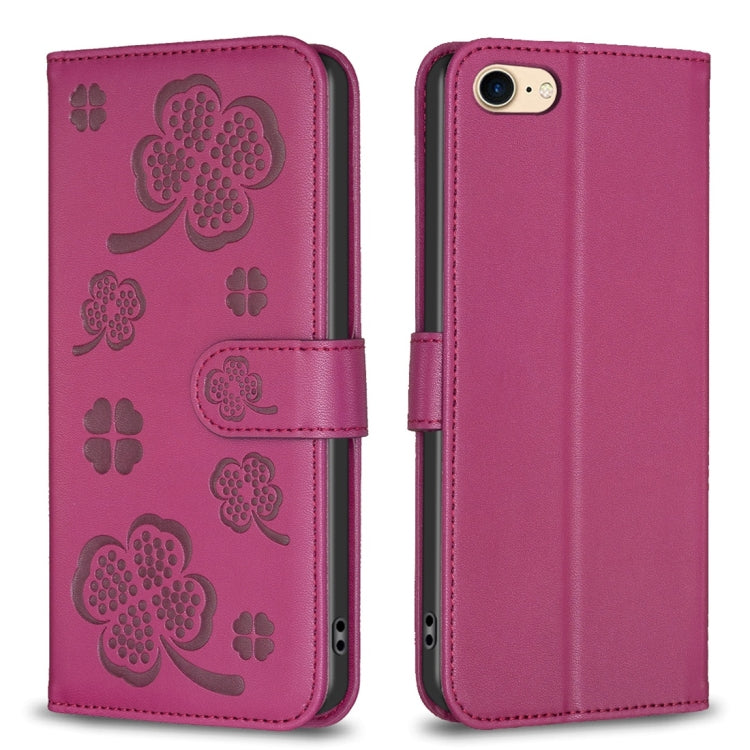 Étui de téléphone en cuir gaufré trèfle à quatre feuilles, Pour iPhone 7 / 8 / SE 2022, Pour iPhone 13 Pro Max, Pour iPhone 13 Pro, Pour iPhone 13, Pour iPhone 12 / 12 Pro, Pour iPhone 12 Pro Max, Pour iPhone 11 Pro Max, Pour iPhone 11