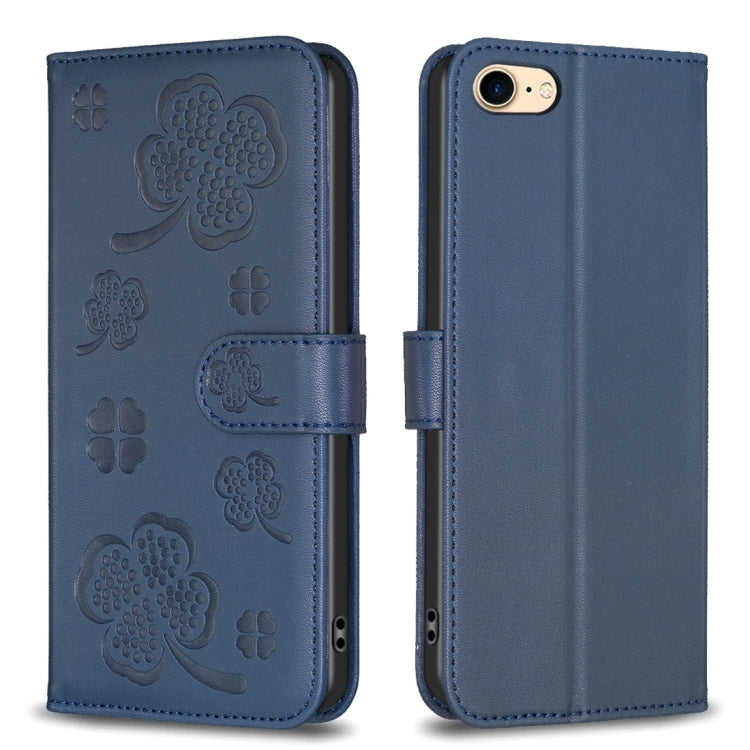 Étui de téléphone en cuir gaufré trèfle à quatre feuilles, Pour iPhone 7 / 8 / SE 2022, Pour iPhone 13 Pro Max, Pour iPhone 13 Pro, Pour iPhone 13, Pour iPhone 12 / 12 Pro, Pour iPhone 12 Pro Max, Pour iPhone 11 Pro Max, Pour iPhone 11