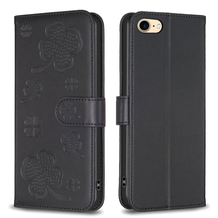 Étui de téléphone en cuir gaufré trèfle à quatre feuilles, Pour iPhone 7 / 8 / SE 2022, Pour iPhone 13 Pro Max, Pour iPhone 13 Pro, Pour iPhone 13, Pour iPhone 12 / 12 Pro, Pour iPhone 12 Pro Max, Pour iPhone 11 Pro Max, Pour iPhone 11