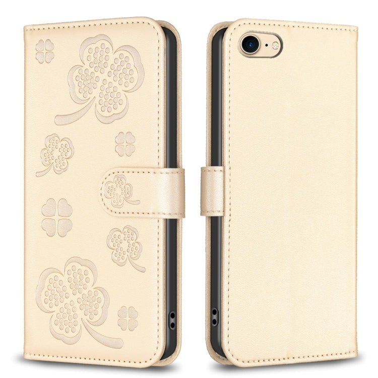 Étui de téléphone en cuir gaufré trèfle à quatre feuilles, Pour iPhone 7 / 8 / SE 2022, Pour iPhone 13 Pro Max, Pour iPhone 13 Pro, Pour iPhone 13, Pour iPhone 12 / 12 Pro, Pour iPhone 12 Pro Max, Pour iPhone 11 Pro Max, Pour iPhone 11