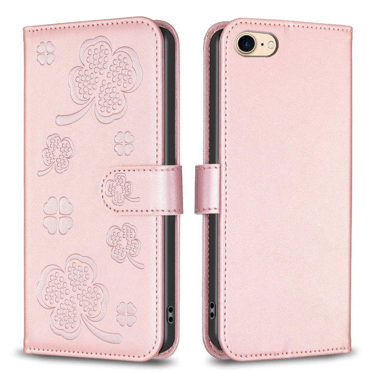 Étui de téléphone en cuir gaufré trèfle à quatre feuilles, Pour iPhone 7 / 8 / SE 2022, Pour iPhone 13 Pro Max, Pour iPhone 13 Pro, Pour iPhone 13, Pour iPhone 12 / 12 Pro, Pour iPhone 12 Pro Max, Pour iPhone 11 Pro Max, Pour iPhone 11