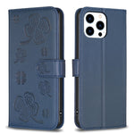 Étui de téléphone en cuir gaufré trèfle à quatre feuilles, Pour iPhone 7 / 8 / SE 2022, Pour iPhone 13 Pro Max, Pour iPhone 13 Pro, Pour iPhone 13, Pour iPhone 12 / 12 Pro, Pour iPhone 12 Pro Max, Pour iPhone 11 Pro Max, Pour iPhone 11
