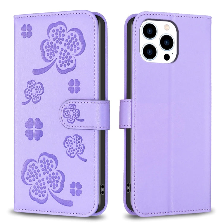 Étui de téléphone en cuir gaufré trèfle à quatre feuilles, Pour iPhone 7 / 8 / SE 2022, Pour iPhone 13 Pro Max, Pour iPhone 13 Pro, Pour iPhone 13, Pour iPhone 12 / 12 Pro, Pour iPhone 12 Pro Max, Pour iPhone 11 Pro Max, Pour iPhone 11