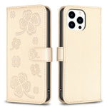 Étui de téléphone en cuir gaufré trèfle à quatre feuilles, Pour iPhone 7 / 8 / SE 2022, Pour iPhone 13 Pro Max, Pour iPhone 13 Pro, Pour iPhone 13, Pour iPhone 12 / 12 Pro, Pour iPhone 12 Pro Max, Pour iPhone 11 Pro Max, Pour iPhone 11