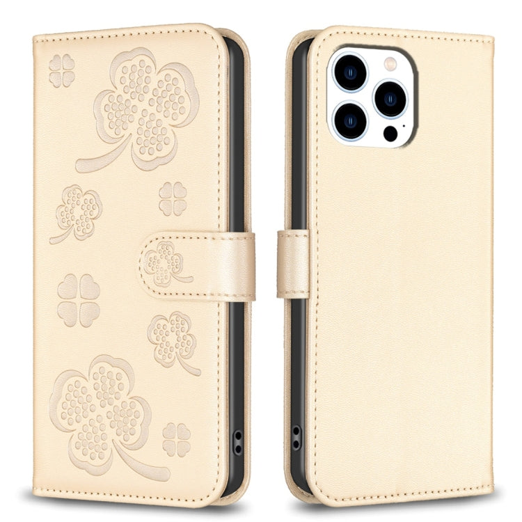 Étui de téléphone en cuir gaufré trèfle à quatre feuilles, Pour iPhone 7 / 8 / SE 2022, Pour iPhone 13 Pro Max, Pour iPhone 13 Pro, Pour iPhone 13, Pour iPhone 12 / 12 Pro, Pour iPhone 12 Pro Max, Pour iPhone 11 Pro Max, Pour iPhone 11