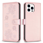 Étui de téléphone en cuir gaufré trèfle à quatre feuilles, Pour iPhone 7 / 8 / SE 2022, Pour iPhone 13 Pro Max, Pour iPhone 13 Pro, Pour iPhone 13, Pour iPhone 12 / 12 Pro, Pour iPhone 12 Pro Max, Pour iPhone 11 Pro Max, Pour iPhone 11