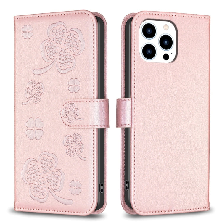 Étui de téléphone en cuir gaufré trèfle à quatre feuilles, Pour iPhone 7 / 8 / SE 2022, Pour iPhone 13 Pro Max, Pour iPhone 13 Pro, Pour iPhone 13, Pour iPhone 12 / 12 Pro, Pour iPhone 12 Pro Max, Pour iPhone 11 Pro Max, Pour iPhone 11