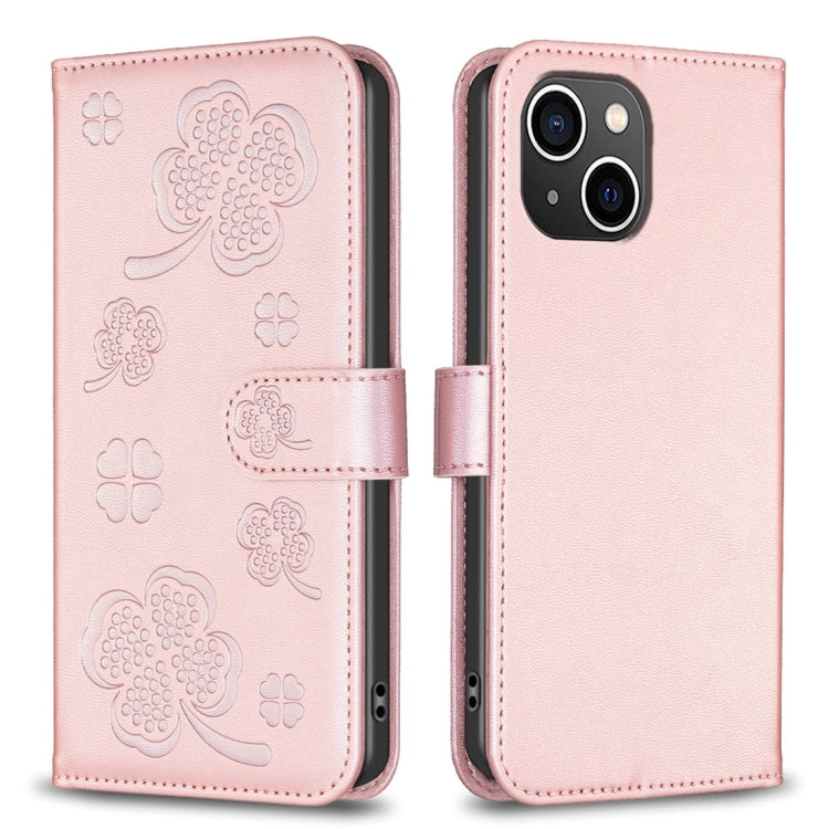 Étui de téléphone en cuir gaufré trèfle à quatre feuilles, Pour iPhone 7 / 8 / SE 2022, Pour iPhone 13 Pro Max, Pour iPhone 13 Pro, Pour iPhone 13, Pour iPhone 12 / 12 Pro, Pour iPhone 12 Pro Max, Pour iPhone 11 Pro Max, Pour iPhone 11