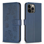 Étui de téléphone en cuir gaufré trèfle à quatre feuilles, Pour iPhone 7 / 8 / SE 2022, Pour iPhone 13 Pro Max, Pour iPhone 13 Pro, Pour iPhone 13, Pour iPhone 12 / 12 Pro, Pour iPhone 12 Pro Max, Pour iPhone 11 Pro Max, Pour iPhone 11