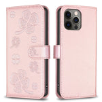 Étui de téléphone en cuir gaufré trèfle à quatre feuilles, Pour iPhone 7 / 8 / SE 2022, Pour iPhone 13 Pro Max, Pour iPhone 13 Pro, Pour iPhone 13, Pour iPhone 12 / 12 Pro, Pour iPhone 12 Pro Max, Pour iPhone 11 Pro Max, Pour iPhone 11