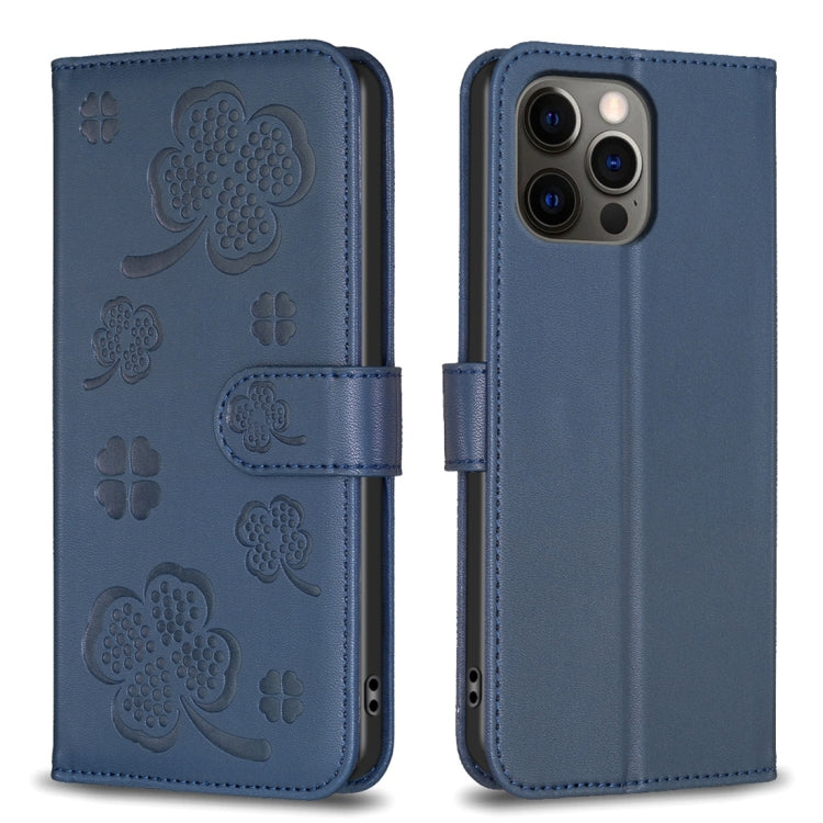 Étui de téléphone en cuir gaufré trèfle à quatre feuilles, Pour iPhone 7 / 8 / SE 2022, Pour iPhone 13 Pro Max, Pour iPhone 13 Pro, Pour iPhone 13, Pour iPhone 12 / 12 Pro, Pour iPhone 12 Pro Max, Pour iPhone 11 Pro Max, Pour iPhone 11