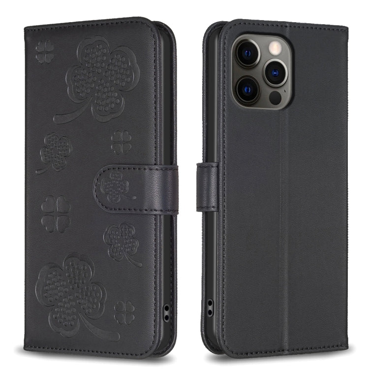 Étui de téléphone en cuir gaufré trèfle à quatre feuilles, Pour iPhone 7 / 8 / SE 2022, Pour iPhone 13 Pro Max, Pour iPhone 13 Pro, Pour iPhone 13, Pour iPhone 12 / 12 Pro, Pour iPhone 12 Pro Max, Pour iPhone 11 Pro Max, Pour iPhone 11