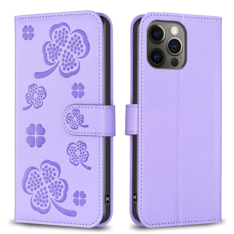Étui de téléphone en cuir gaufré trèfle à quatre feuilles, Pour iPhone 7 / 8 / SE 2022, Pour iPhone 13 Pro Max, Pour iPhone 13 Pro, Pour iPhone 13, Pour iPhone 12 / 12 Pro, Pour iPhone 12 Pro Max, Pour iPhone 11 Pro Max, Pour iPhone 11